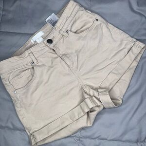 H&M High Waist Cream Shorts